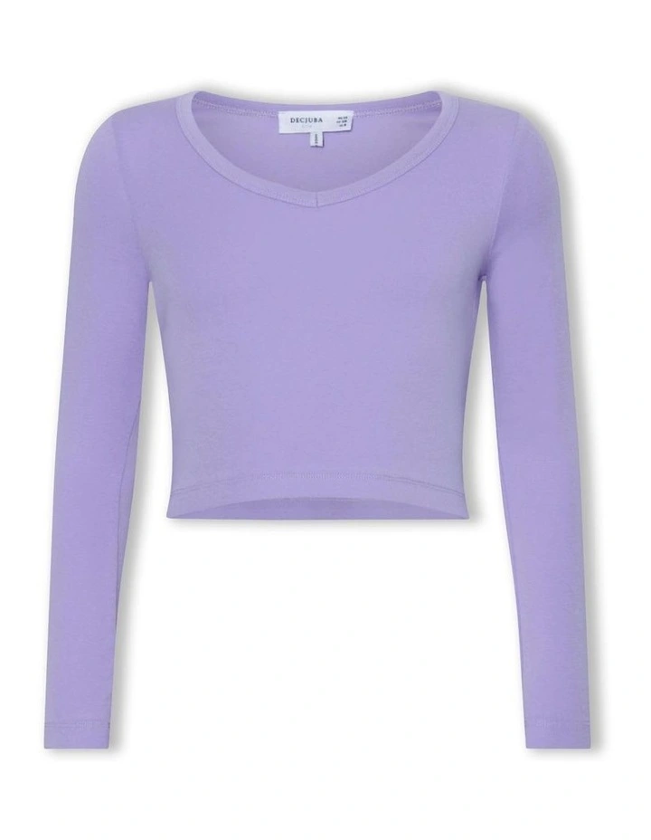 Scoop Long Sleeve Tee in Lilac image 4