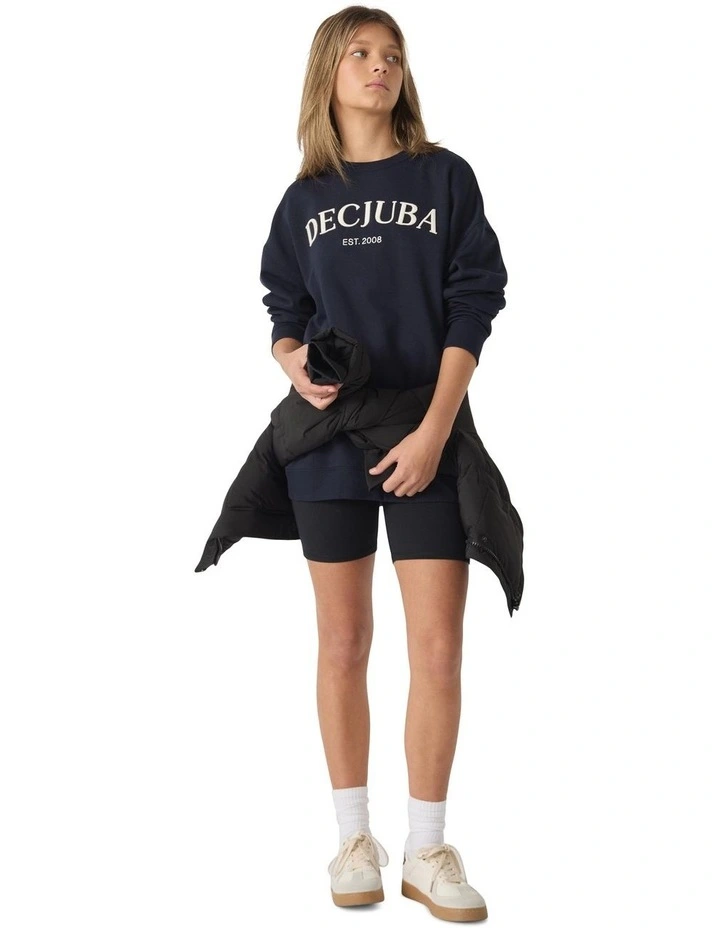 Logo 90s Crew Top in Navy image 1