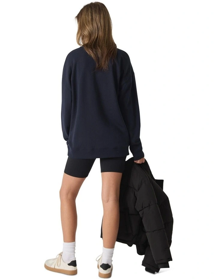 Logo 90s Crew Top in Navy image 3