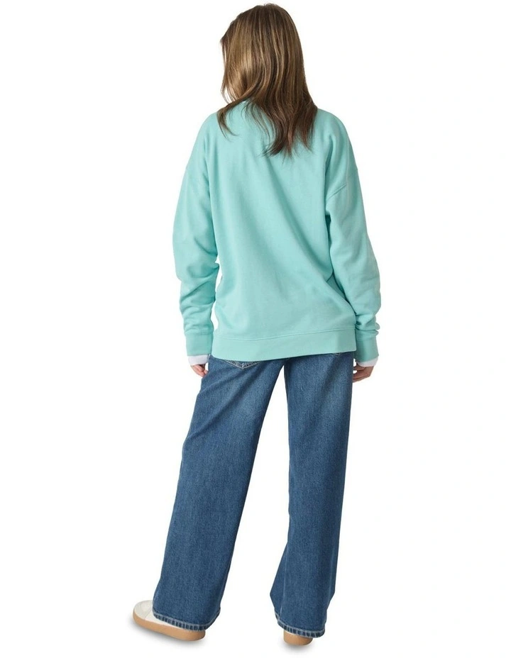 Malibu 90s Crew Neck Top in Aqua image 3