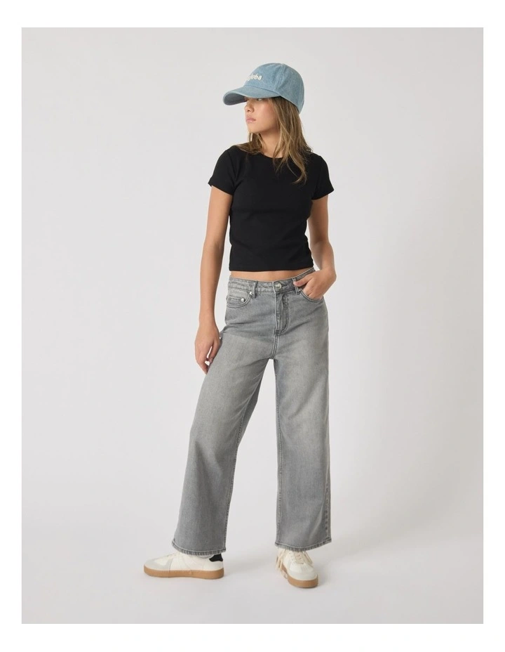 Hailey Wide Leg Jean in Grey image 1