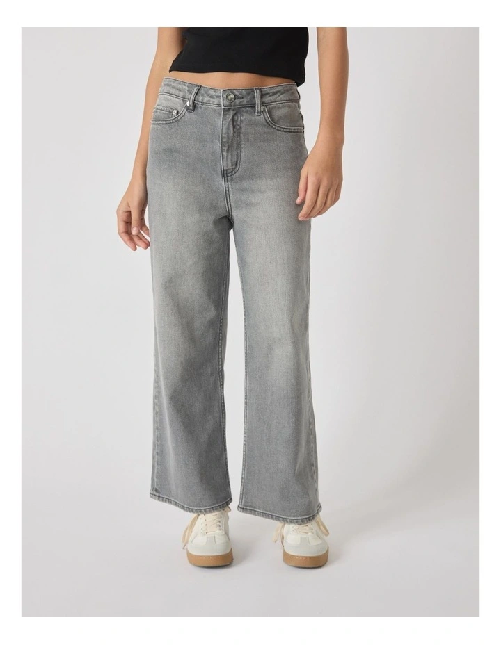 Hailey Wide Leg Jean in Grey image 2