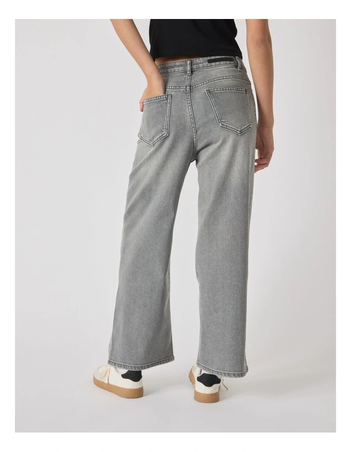 Hailey Wide Leg Jean in Grey image 3