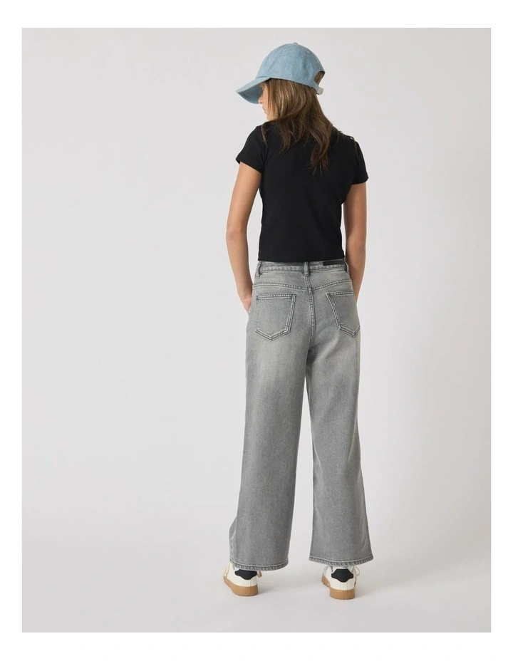 Hailey Wide Leg Jean in Grey image 4