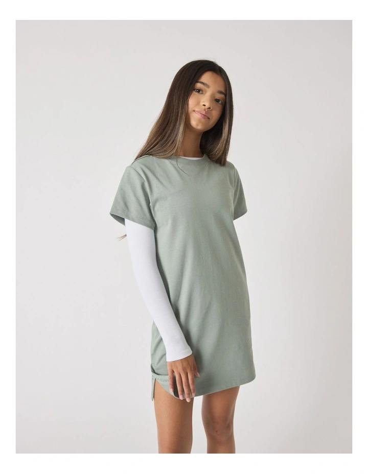 Rugby T-shirt Dress in Olive image 1