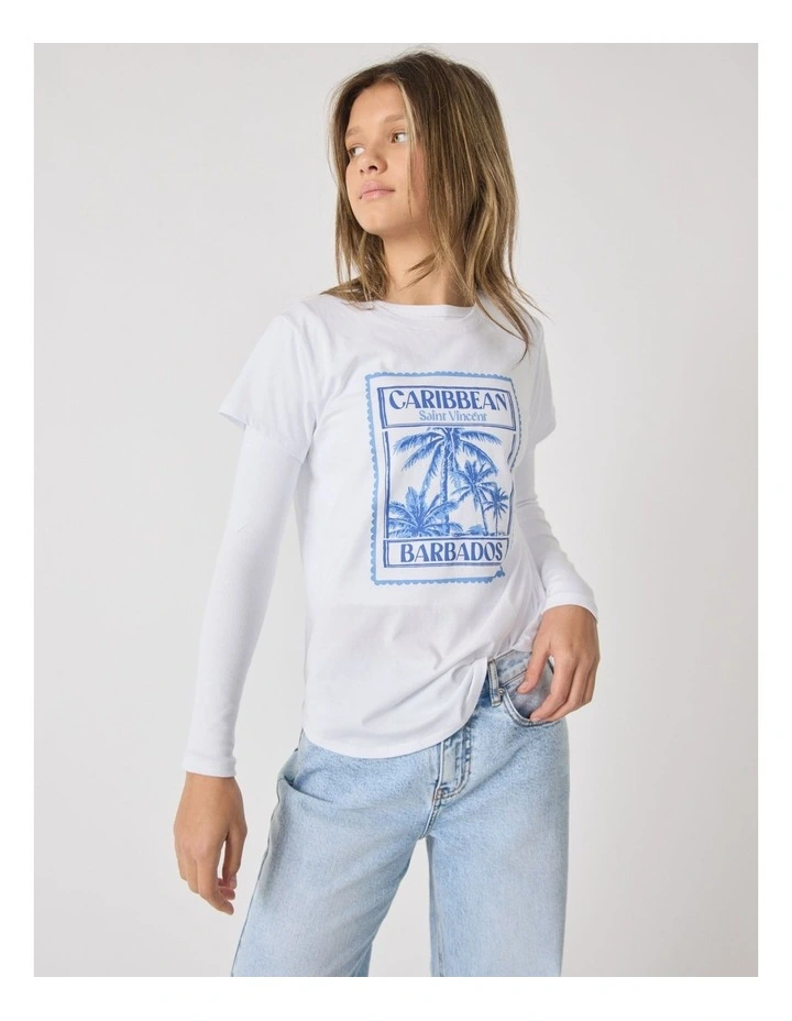 Postcard Tee in White image 1