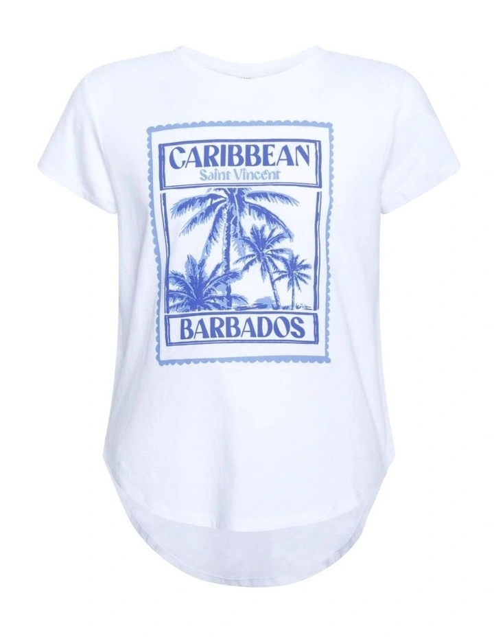 Postcard Tee in White image 4