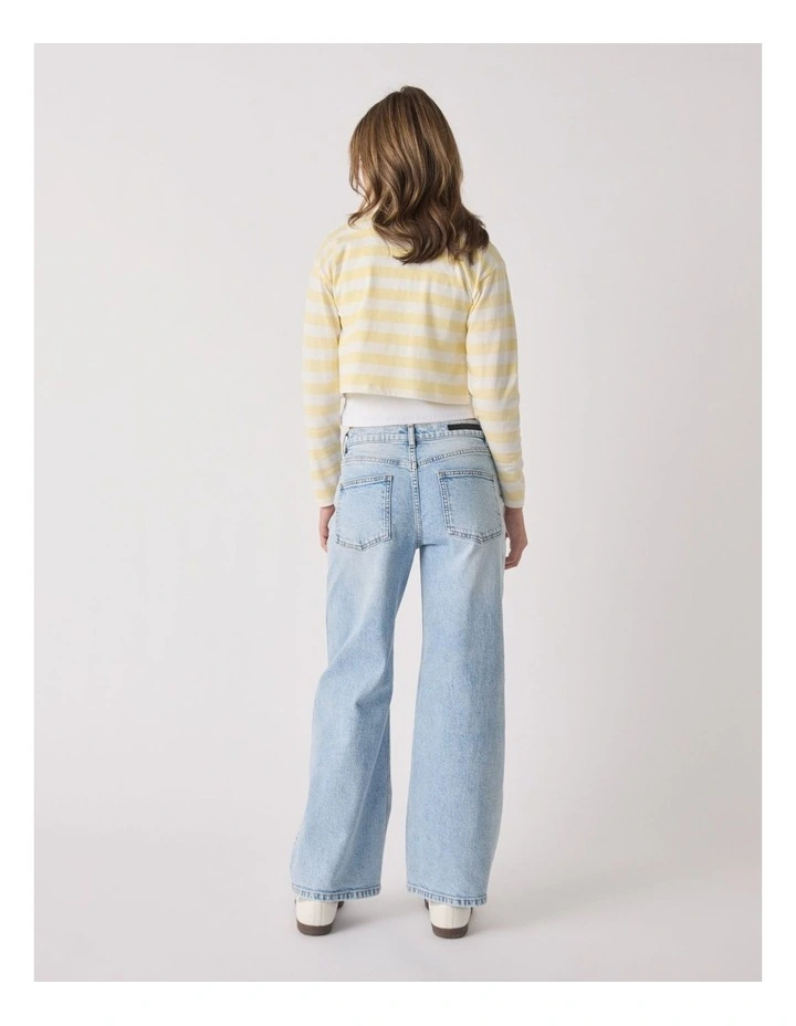 Abbie Rugby Long Tee in Cream image 2
