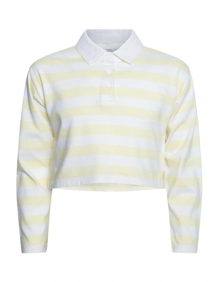 Abbie Rugby Long Tee in Cream image 4
