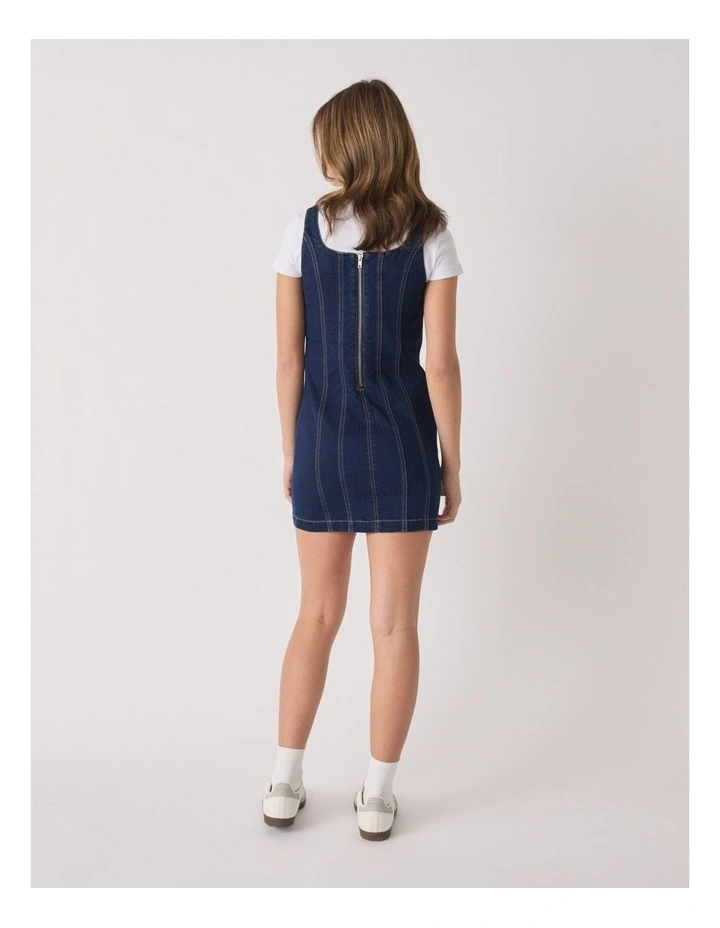 Lia Denim Panelled Dress in Ink image 2