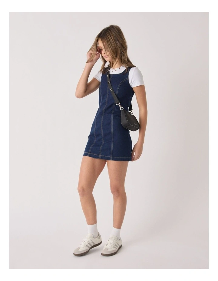 Lia Denim Panelled Dress in Ink image 3