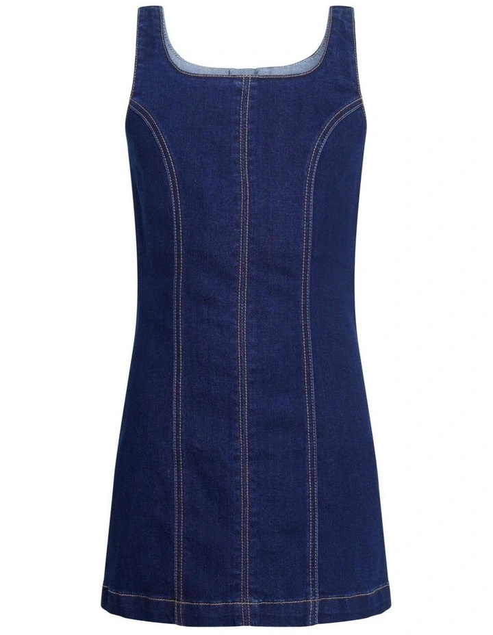Lia Denim Panelled Dress in Ink image 4