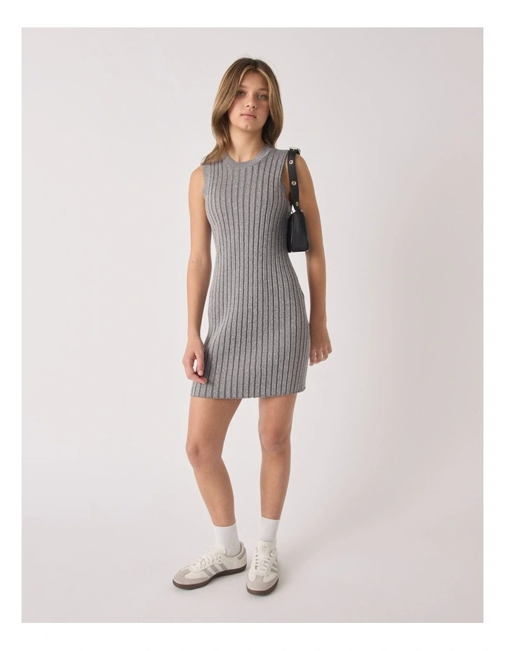 Julia Knit Dress in Silver image 1