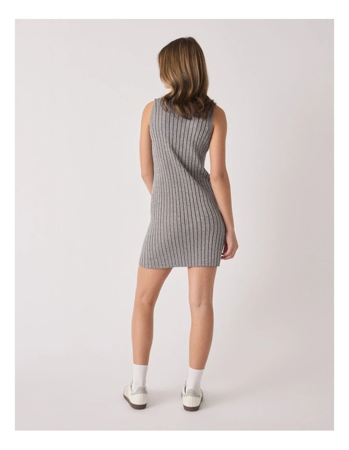 Julia Knit Dress in Silver image 2