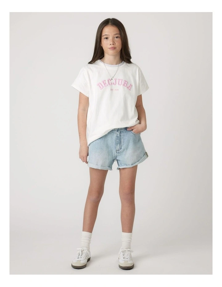 Abbie Rolled Shorts in Denim image 1
