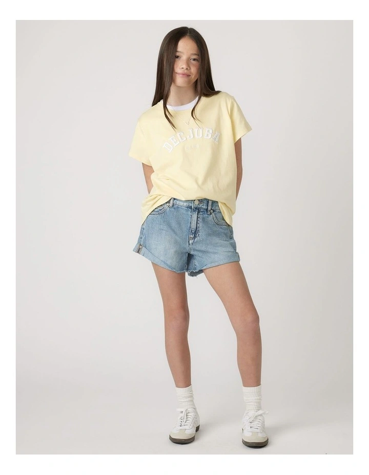 Abbie Rolled Shorts in Denim image 1