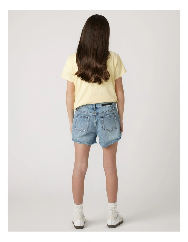Abbie Rolled Shorts in Denim image 2