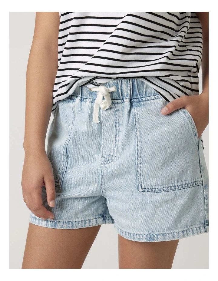 Mattie Pull On Short in Blue image 3