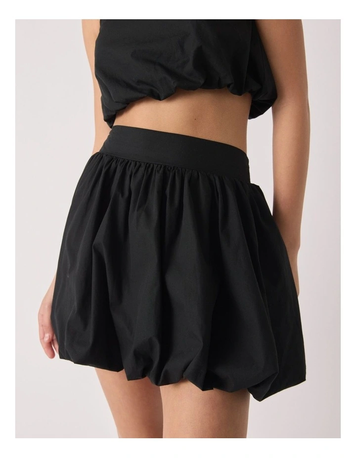 Bubble Hem Mini Skirt in Black image 3