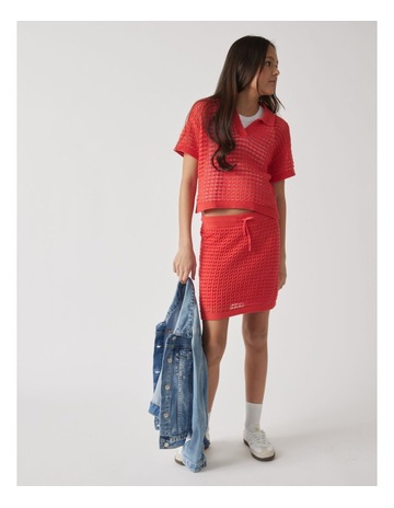 Lucy Crochet Skirt in Chilli