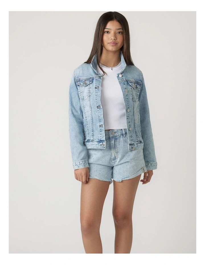 Abbie Rhinestone Short in Byron Blue image 1