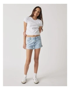 Abbie Rhinestone Short in Byron Blue