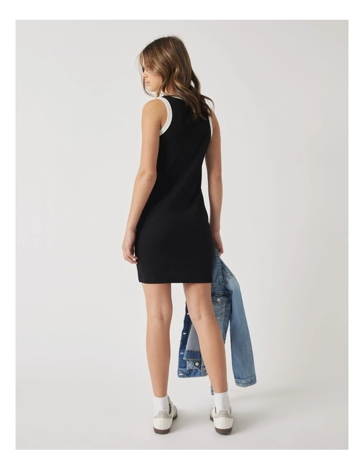 Logo Tank Dress in Black/Vanilla image 2