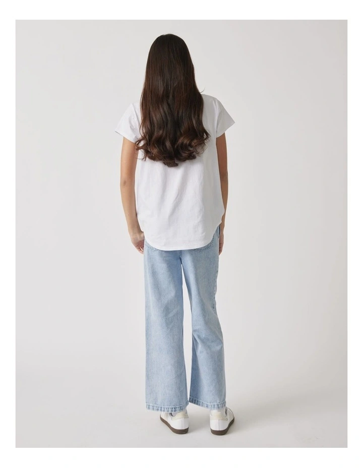Sequin Star Tee in White image 2