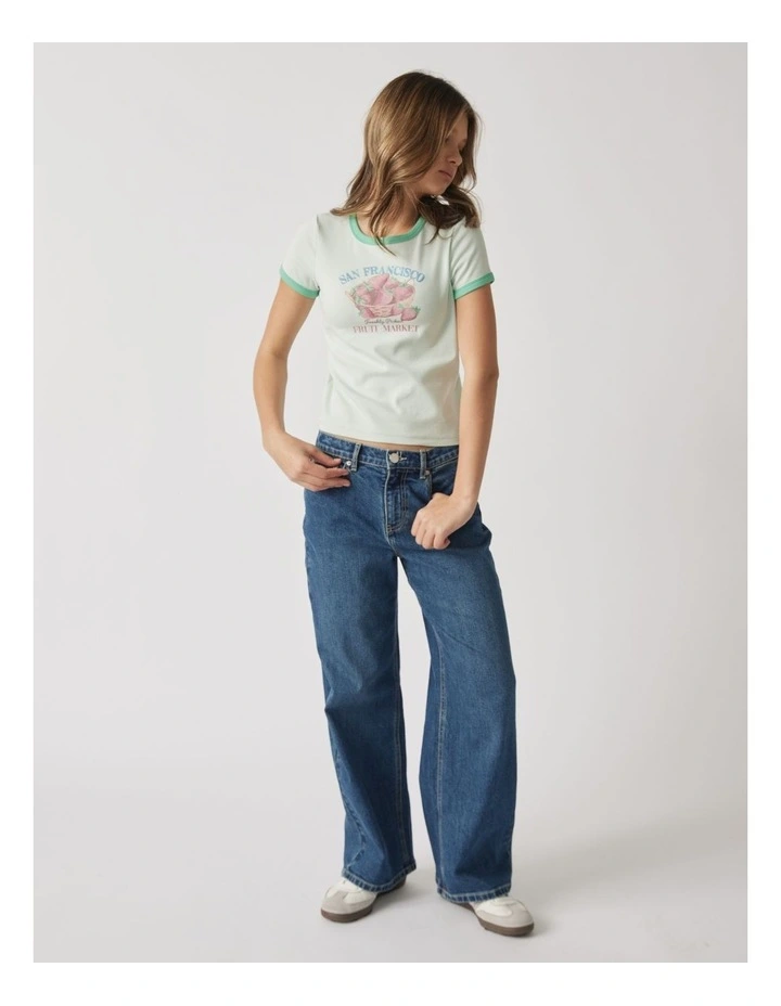 Vintage Cropped Tee in Green image 1