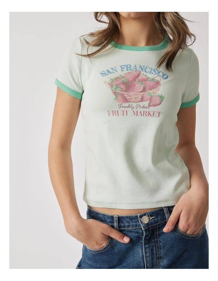 Vintage Cropped Tee in Green image 3