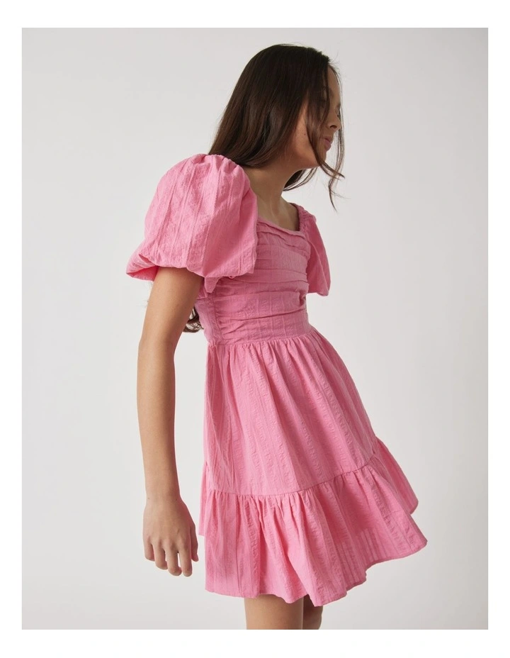 Melody Mini Dress in Flamingo Pink image 3