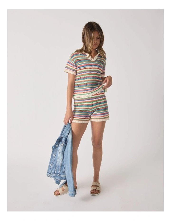 Lucy Crochet Shorts in Multi image 1