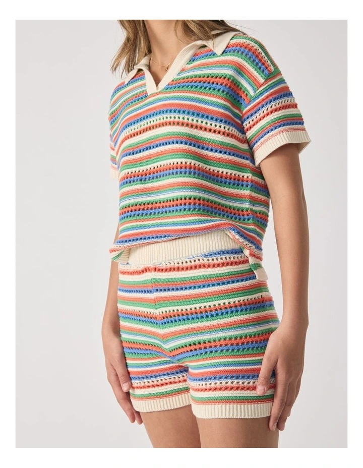Lucy Crochet Shorts in Multi image 3