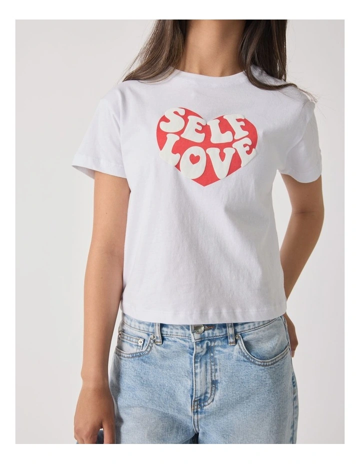 Cropped Tee in White image 3