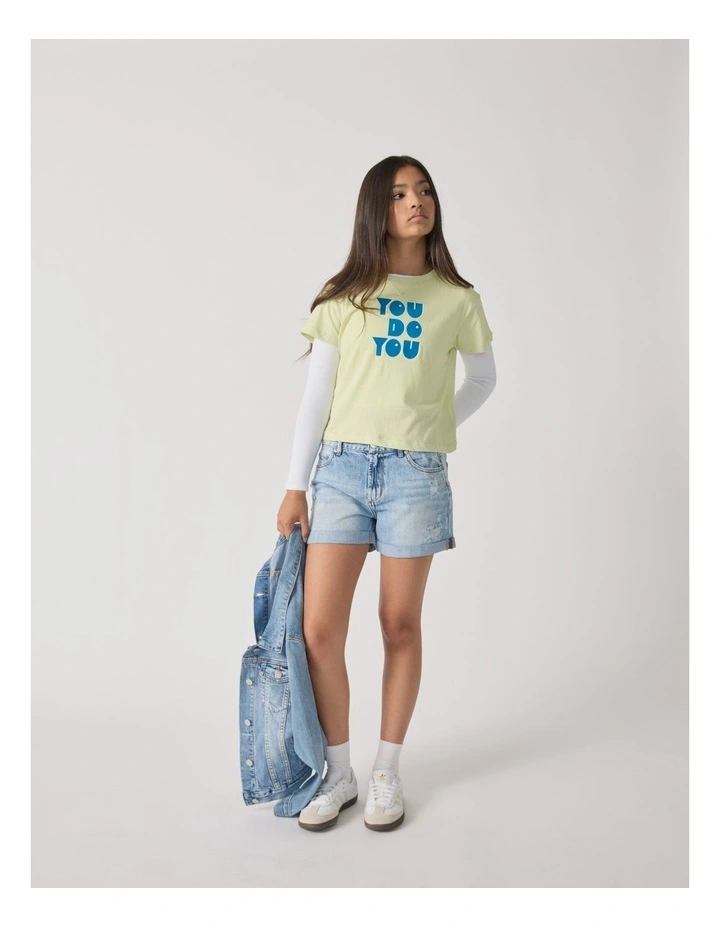 Cropped Tee in Citrus image 1