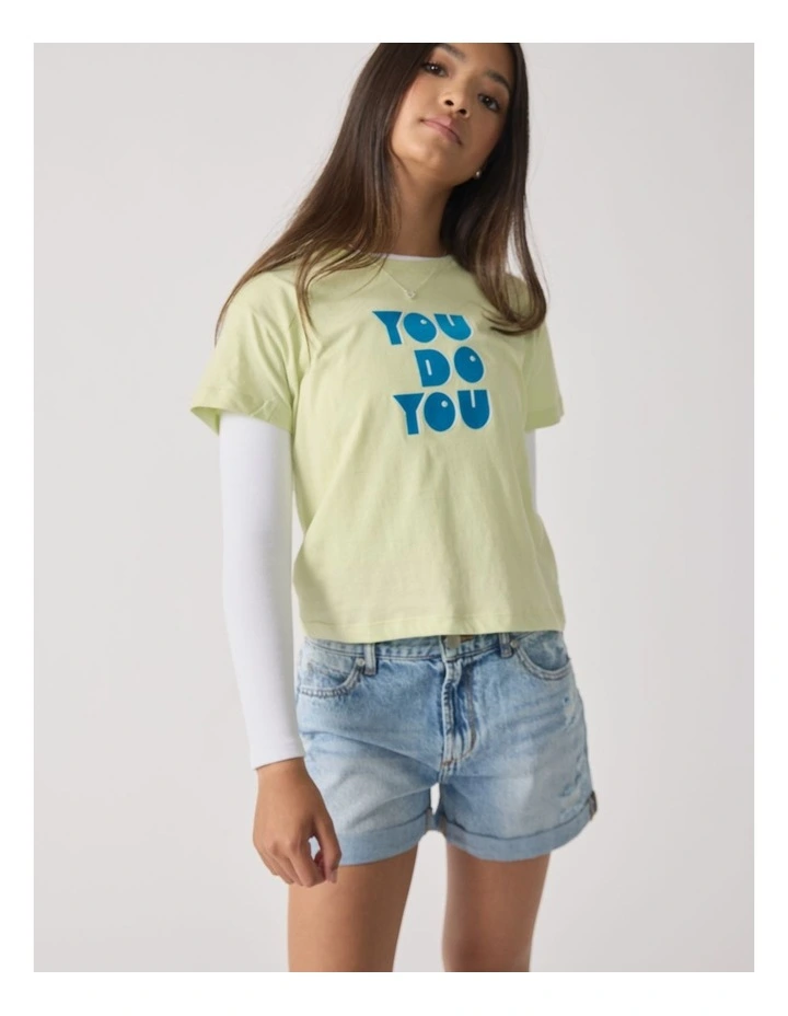 Cropped Tee in Citrus image 3