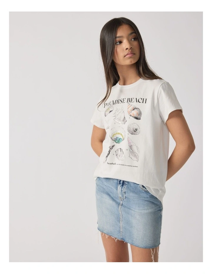 Seashell Tee in Vanilla image 3