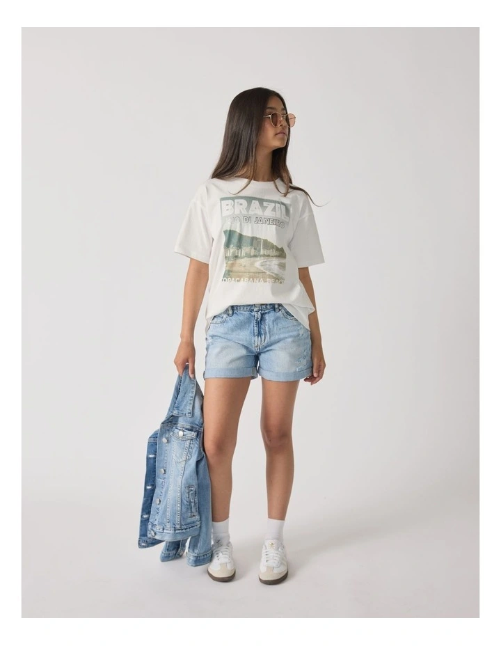 Brazil Oversized Tee in Vanilla image 1