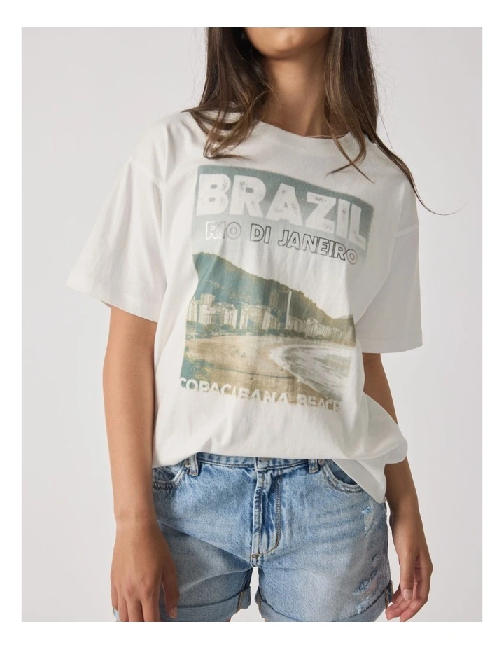 Brazil Oversized Tee in Vanilla image 3