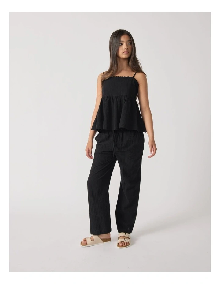 Polly Peplum Top in Black image 1