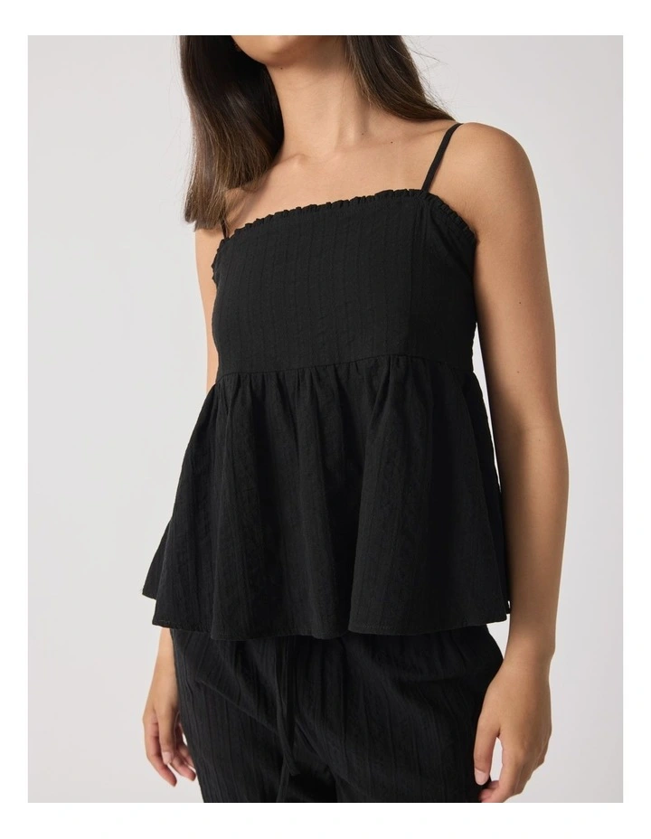 Polly Peplum Top in Black image 3