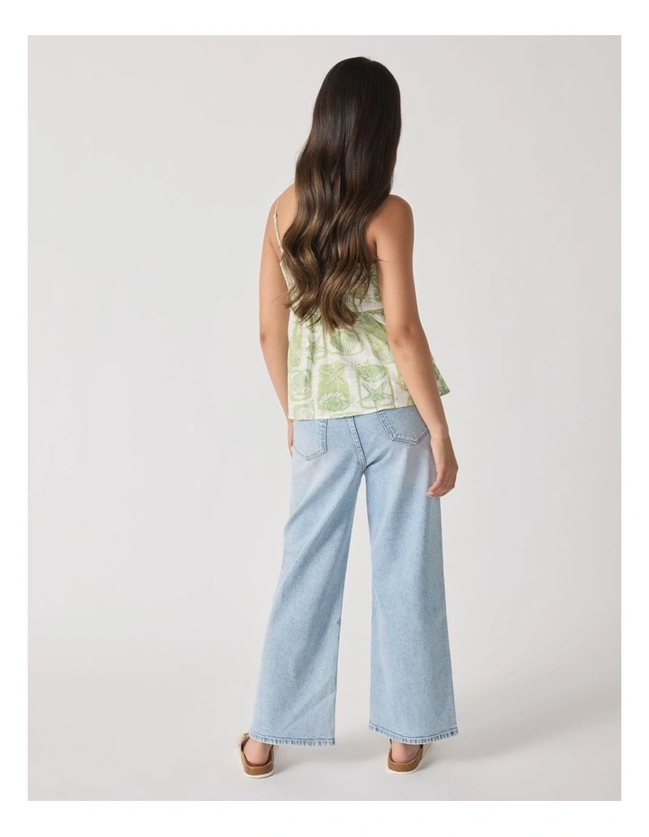 Polly Peplum Top in Shell Print image 2