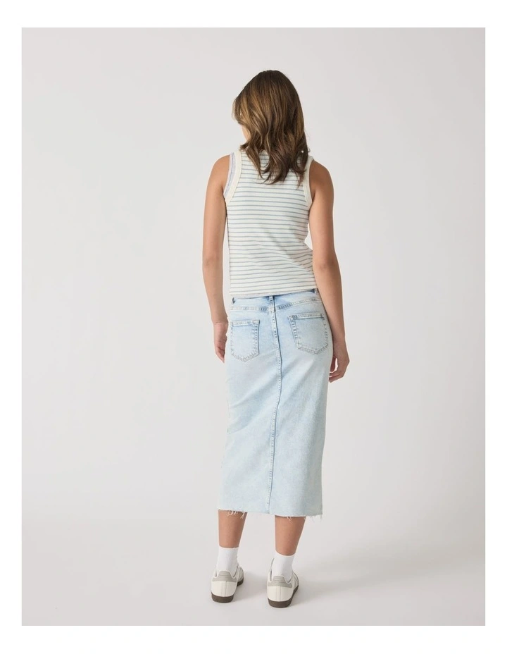 Zoe Sparkle Stripe Tank in Vanilla/Dusty Blue image 2