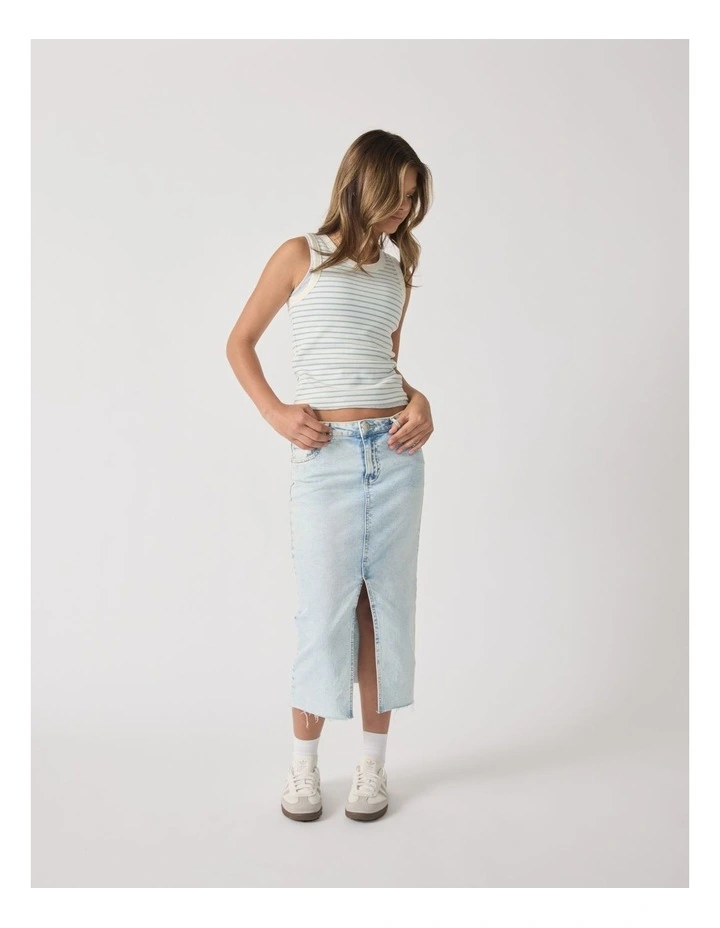 Zoe Sparkle Stripe Tank in Vanilla/Dusty Blue image 3