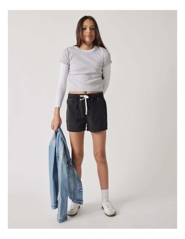 Mattie Pull On Short in Black image 1