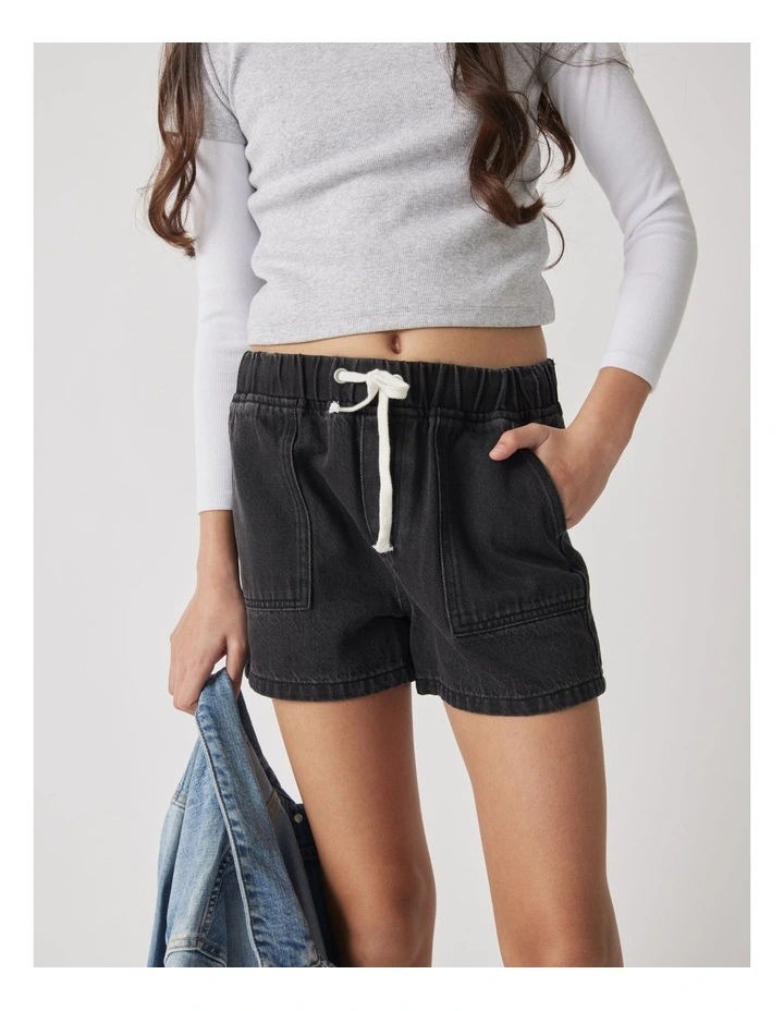 Mattie Pull On Short in Black image 3