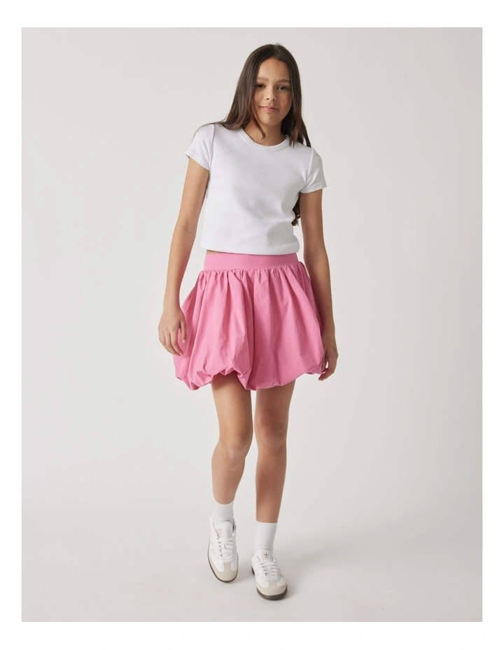 Bubble Hem Mini Skirt in Pink image 1