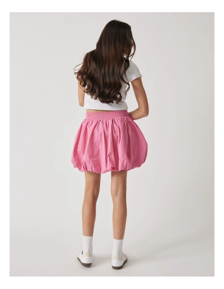 Bubble Hem Mini Skirt in Pink image 2