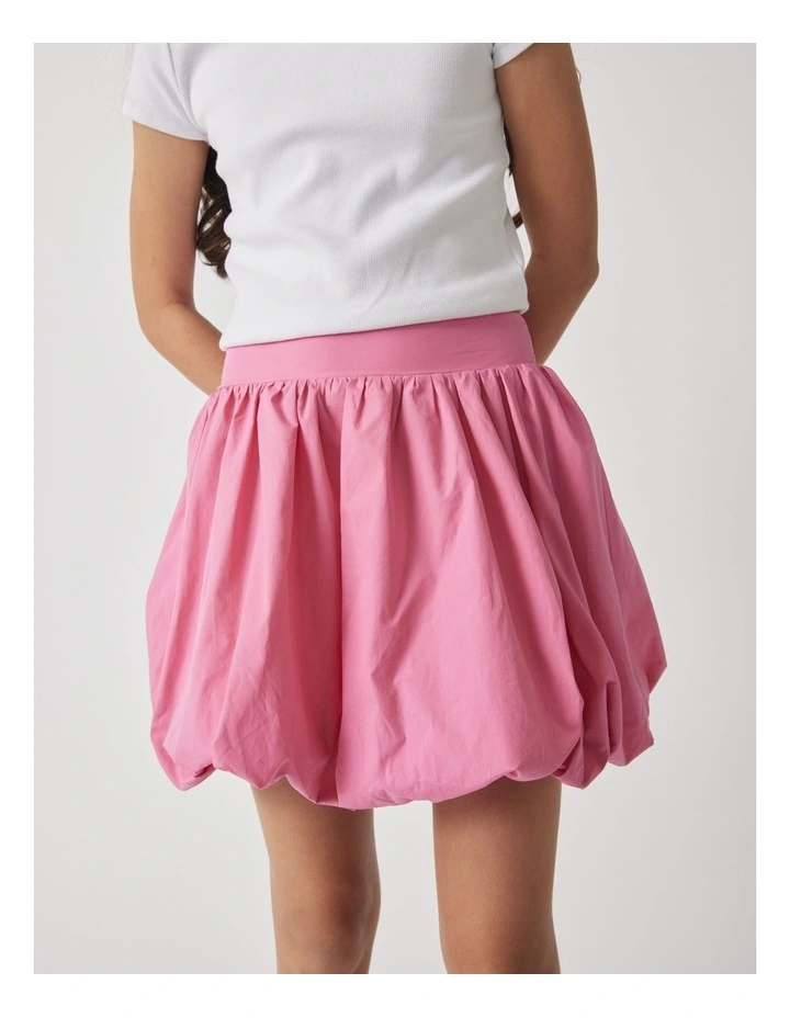 Bubble Hem Mini Skirt in Pink image 3