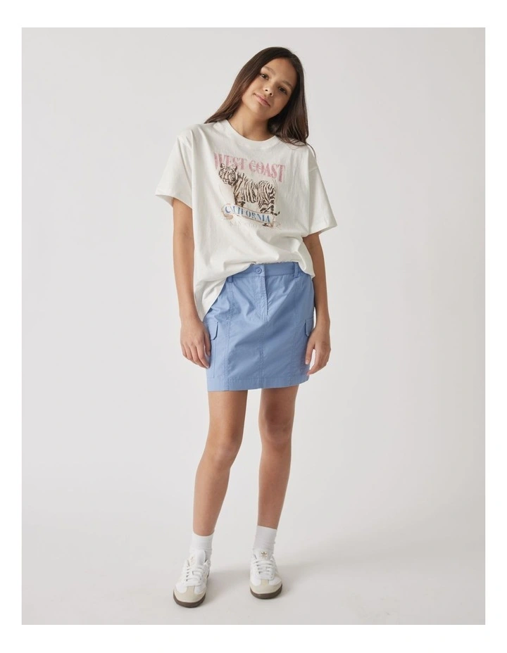 Tiger Oversized Tee in Vanilla image 1